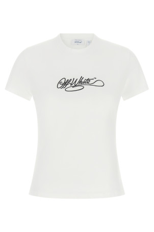 Logo embroidery t-shirt White