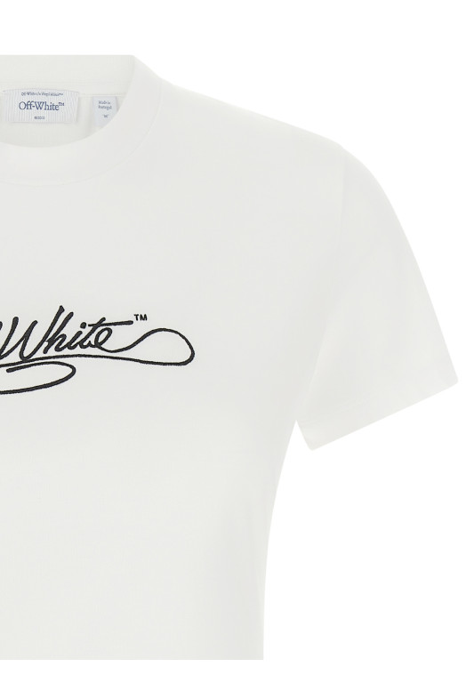 Logo embroidery t-shirt White