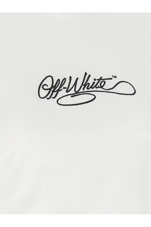 Logo embroidery t-shirt White