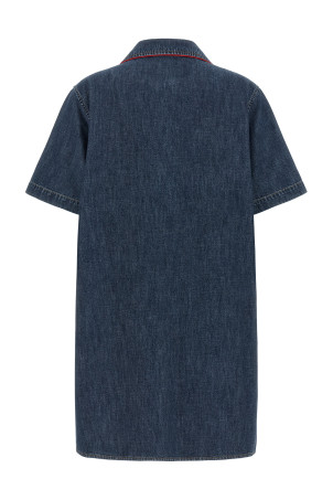 Valentino Garavani Chambray 'VLogo' denim dress Blue