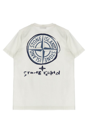Футболка з принтом, біла STONE ISLAND JUNIOR L1S162100009S0377V0001