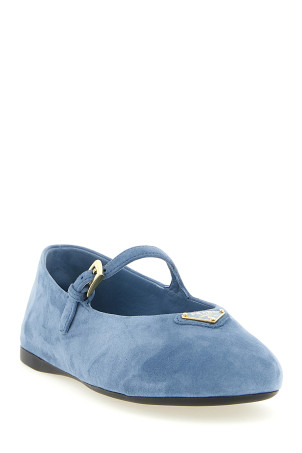 Балетки із замші, СИНІ PRADA 1F793NF005008F0637