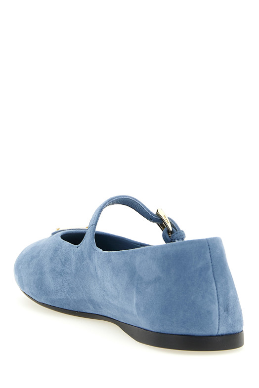 Балетки из замши СИНИЕ PRADA 1F793NF005008F0637