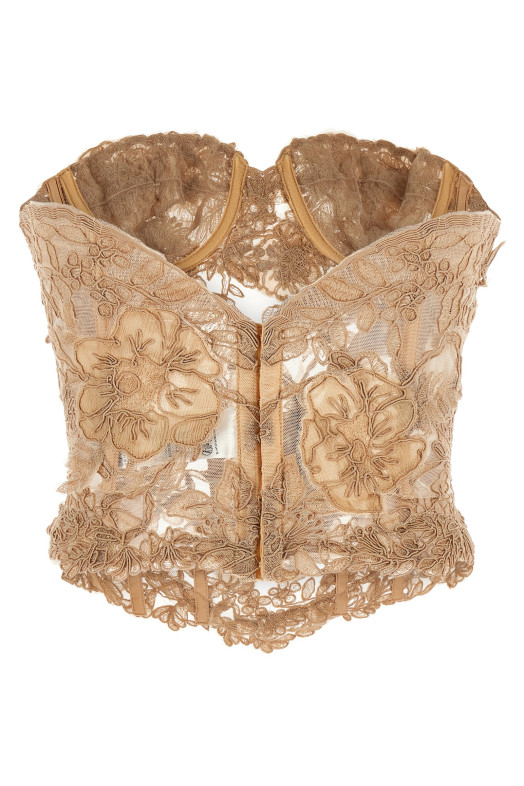 Бежевый бюстье с кружевом ERMANNO SCERVINO D482L708UZS61317