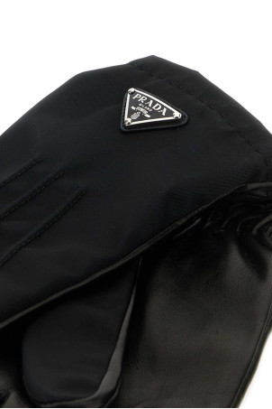 Black nylon and nappa leather gloves Black PRADA (2GG7952DWB)