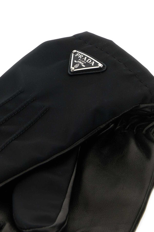 Black nylon and nappa leather gloves Black PRADA (2GG7952DWB)