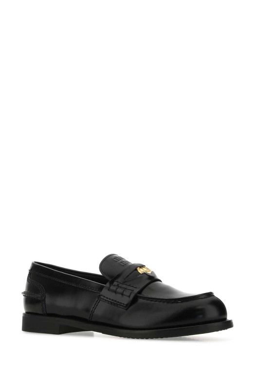 Black leather loafers Black MIU MIU (5D773DF020ULX)