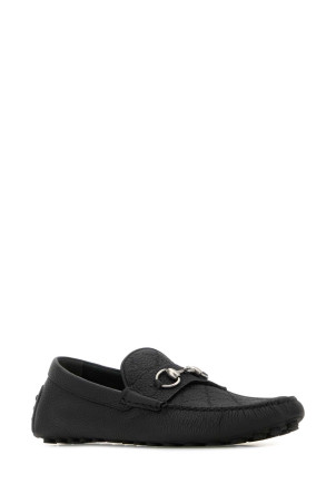 Black leather Driver loafers Black GUCCI (765859AADQ4)