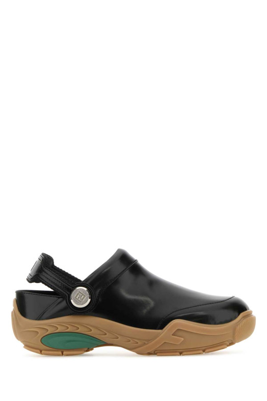 Чорні шкіряні мюлі Fendi Lab, чорні FENDI (7D1662AQX6)