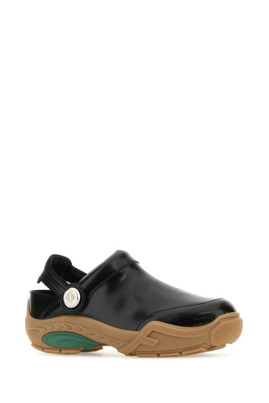 Чорні шкіряні мюлі Fendi Lab, чорні FENDI (7D1662AQX6)