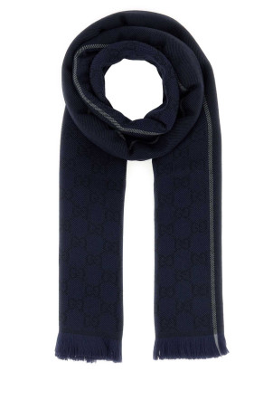 Midnight blue wool scarf GUCCI (8531774G200)