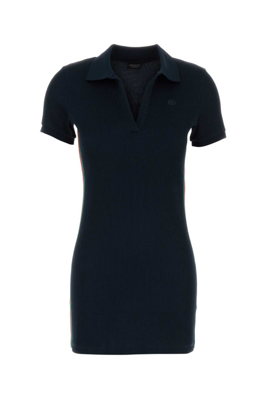 Navy blue jersey polo dress GUCCI (872682XJHYN)