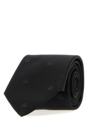 Black jacquard tie Black GUCCI (8740914E009)
