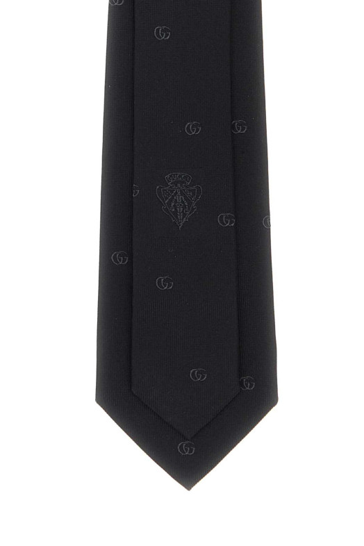 Black jacquard tie Black GUCCI (8740914E009)
