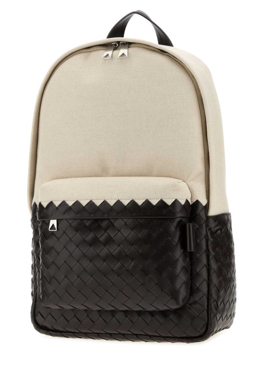 Two-tone canvas and leather Intrecciato backpack BOTTEGA VENETA (874794V3BOD)