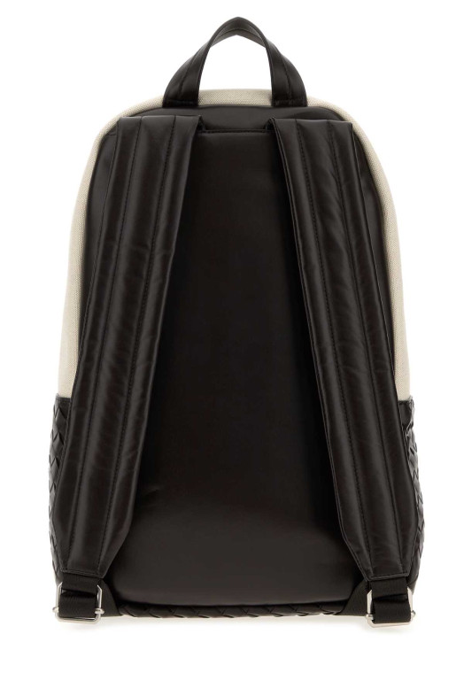 Two-tone canvas and leather Intrecciato backpack BOTTEGA VENETA (874794V3BOD)