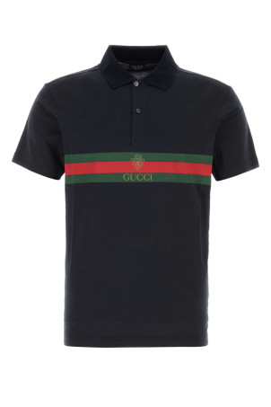 Black cotton polo shirt GUCCI (875092XJH0U)
