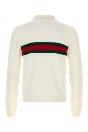 Ivory cashmere polo shirt GUCCI (875162XKFPA)