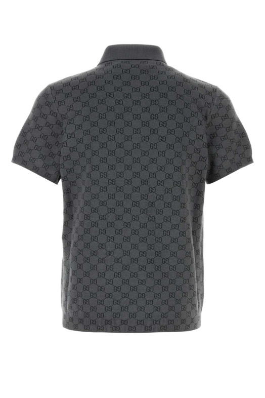 Grey GG knit polo shirt GUCCI (875483XKFMB)