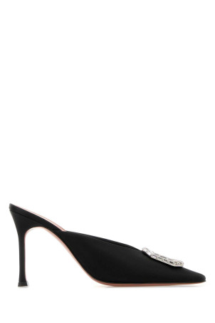 Black satin Camelia mules Black AMINA MUADDI (CAMELIAMULE90)