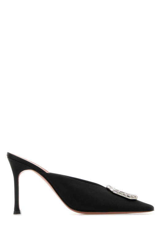 Black satin Camelia mules Black AMINA MUADDI (CAMELIAMULE90)