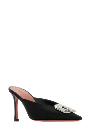 Black satin Camelia mules Black AMINA MUADDI (CAMELIAMULE90)