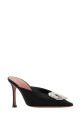 Black satin Camelia mules Black AMINA MUADDI (CAMELIAMULE90)