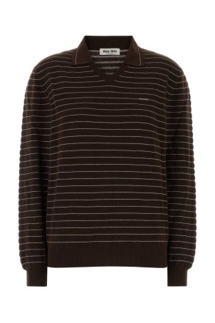 Embroidered cotton polo shirt MIU MIU (MML05RSOOO184Q)