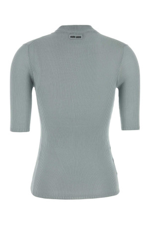 Powder blue silk top MIU MIU (MMR458SOOO18BQ)