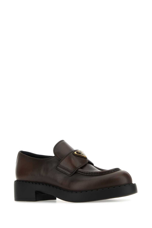 Dark brown leather loafers PRADA (1D246MFG0503KY8)