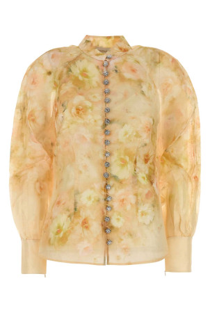 Printed linen blend Crush shirt ZIMMERMANN (2339TR251)