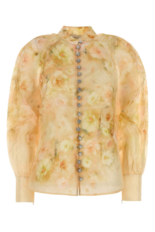 Printed linen blend Crush shirt ZIMMERMANN (2339TR251)