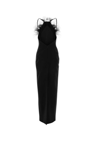 Black stretch cady long dress White THE ATTICO (260WCW00264PLL088FS)