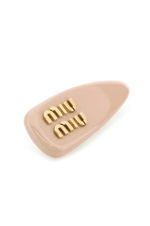 Powder pink leather hair clip MIU MIU (5IF092069)