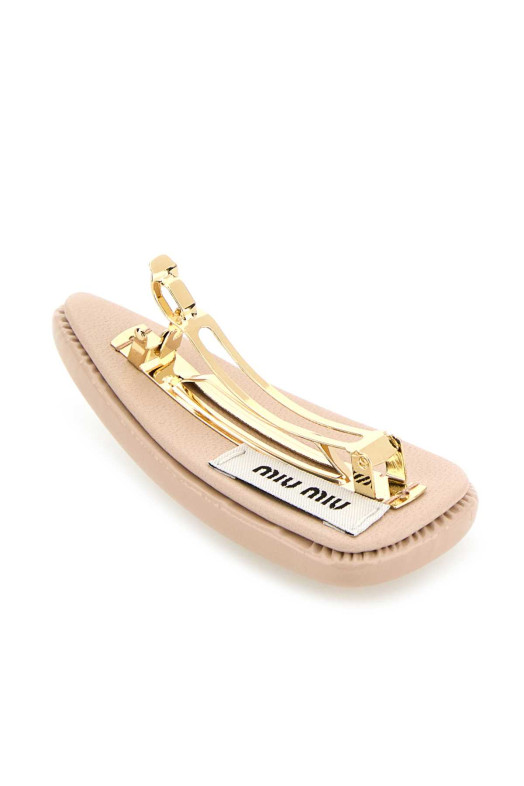 Powder pink leather hair clip MIU MIU (5IF092069)