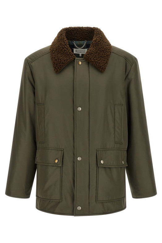Парка с воротником из овчины, зелёная MAISON MARGIELA S50AM0664S76420728