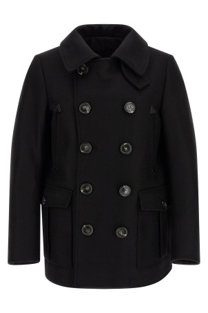 Двобортне пальто, чорне DSQUARED2 S74AA0323S53003900