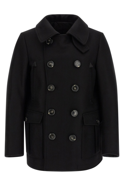 Двубортное пальто черного цвета DSQUARED2 S74AA0323S53003900