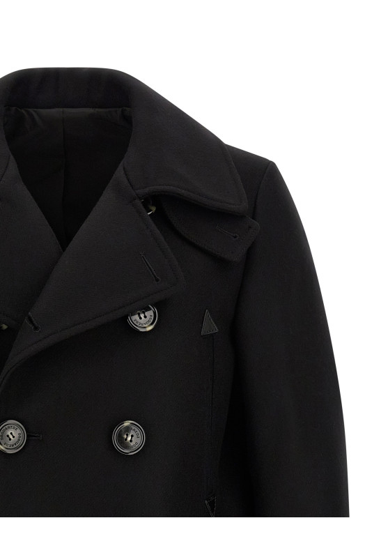 Двубортное пальто черного цвета DSQUARED2 S74AA0323S53003900
