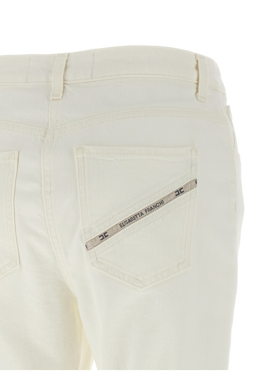 Джинсы Jewel с замком, белые ELISABETTA FRANCHI PJ29I61E2360