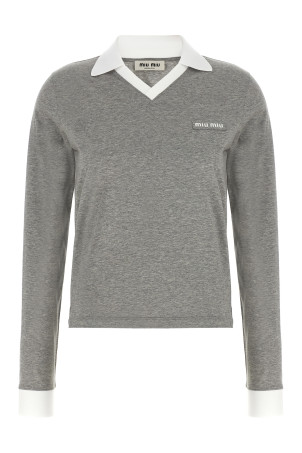 Logo lettering polo shirt Gray