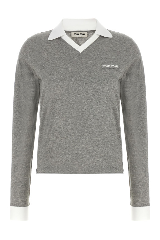 Logo lettering polo shirt Gray