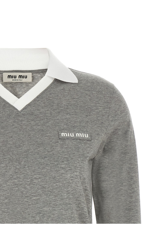Logo lettering polo shirt Gray
