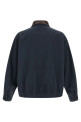 Leather collar jacket Blue