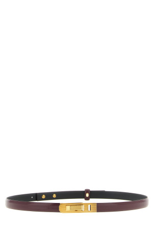 Striped buckle belt Bordeaux