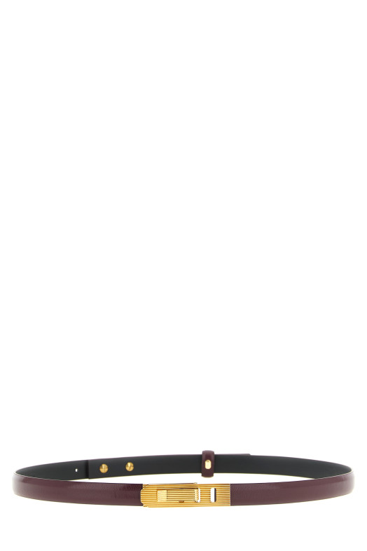Striped buckle belt Bordeaux