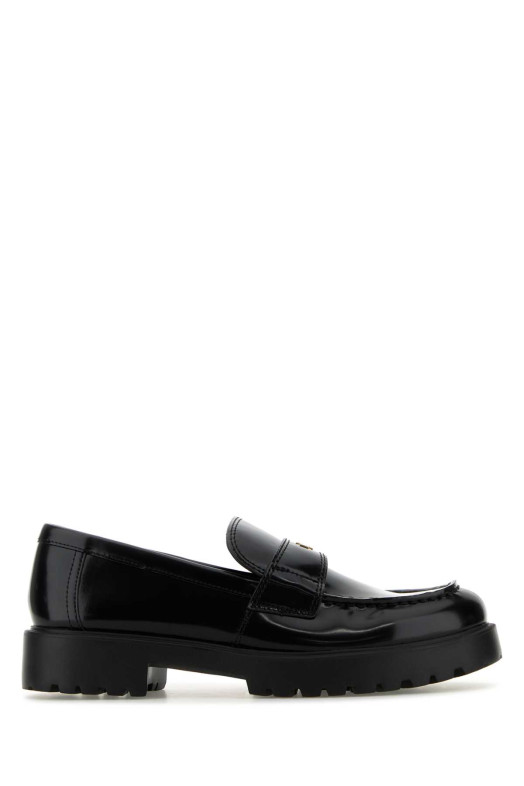 Черные кожаные лоферы TORY BURCH (163948)