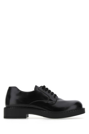 Black leather lace-up shoes Black PRADA (2EE345055)