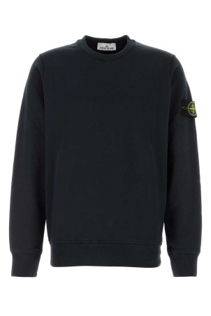 Бавовняна кофта темно-синього кольору Black STONE ISLAND (610004451)