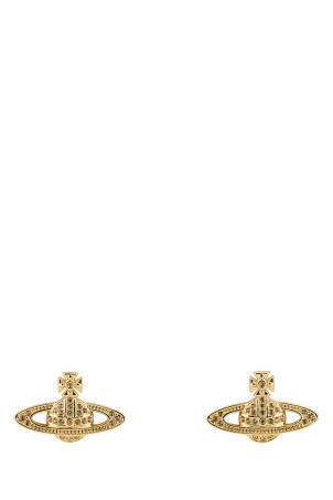 Gold metal Mini Bas Relief earrings VIVIENNE WESTWOOD (6202003302R121CN)